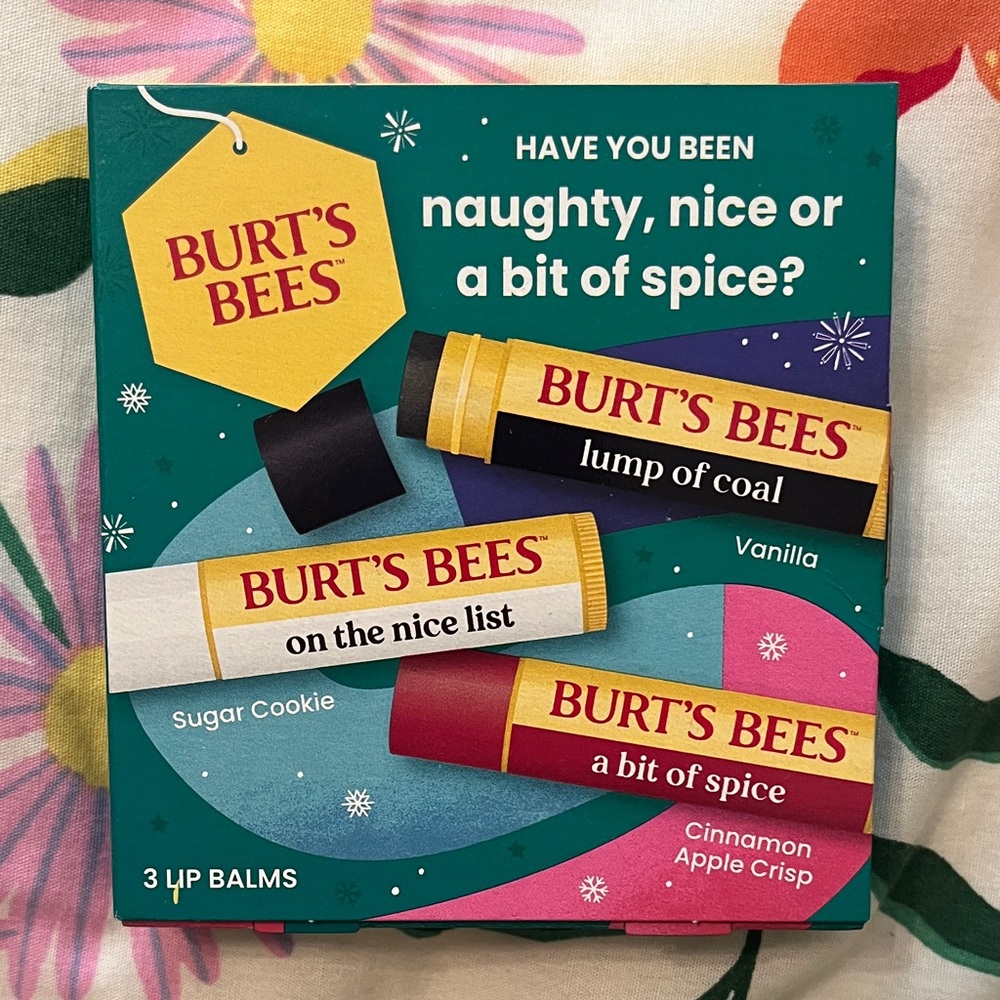 Burt's Bees Festive Naughty Nice or A Bit of Spice Lip Balm Trio Limited Edition